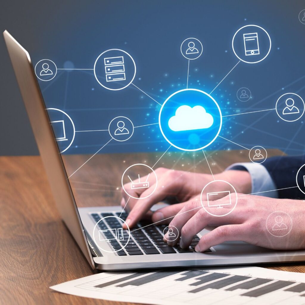 A computer with could imagery 