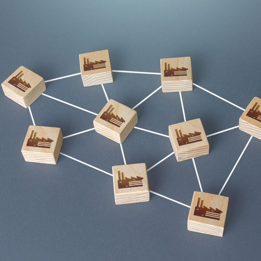 factories connected with string