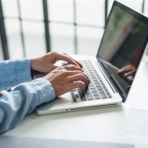 Man using his laptop