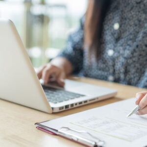 Person using a laptop